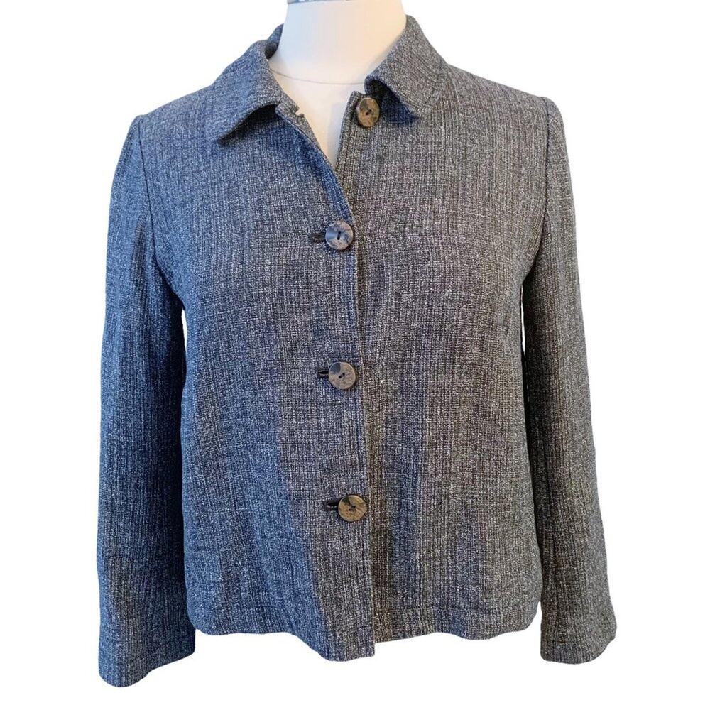 J JILL linen blend cropped jacket blazer SP